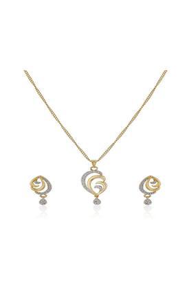 gold plated cz beautiful necklace set
