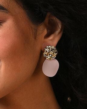gold-plated dangler earrings