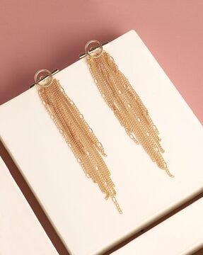 gold-plated dangler earrings