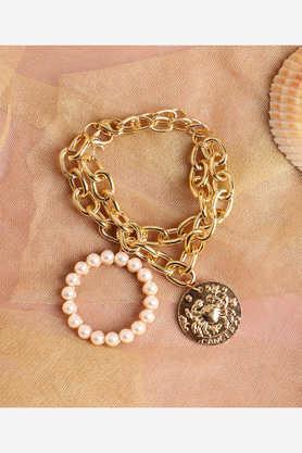 gold plated designer stone casual bracelet for women