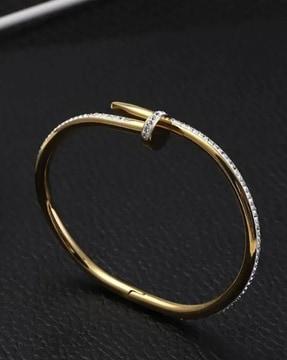 gold-plated diamond-studded link bracelet