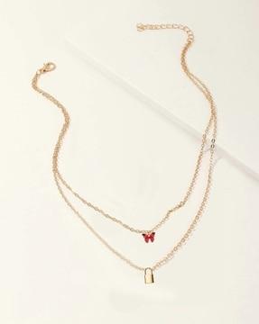 gold-plated double-layered necklace