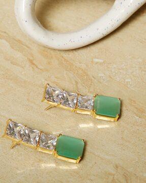 gold-plated drop earrings