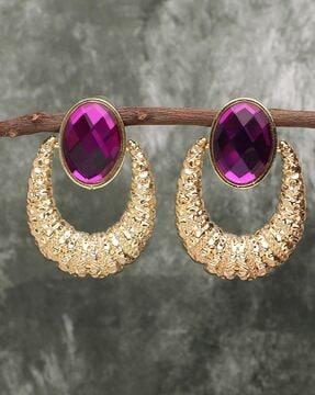 gold-plated drop earrings