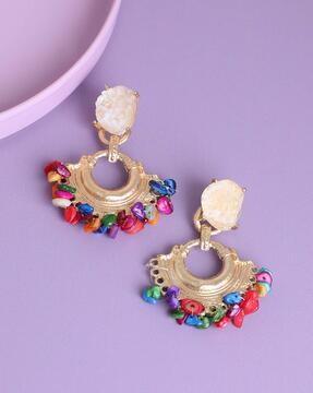 gold-plated drop earrings