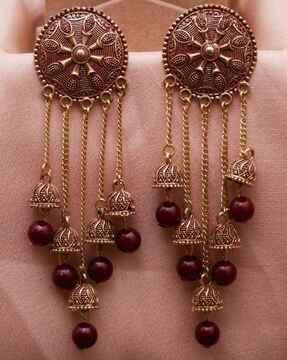 gold-plated drop earrings