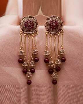 gold-plated drop earrings