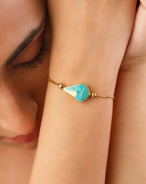 gold-plated enamel sea shell bracelet