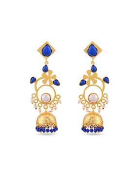 gold-plated ethnic earrings