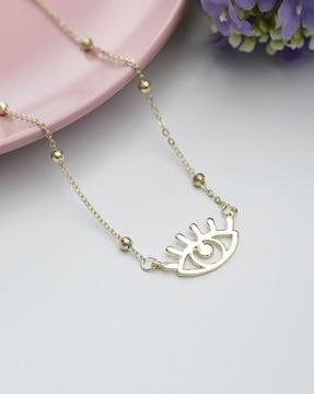 gold-plated evil eye pendant necklace
