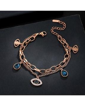 gold-plated evil eye wrap bracelet