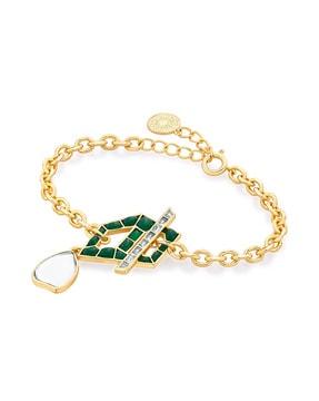 gold-plated fiesta hydro emerald bracelet