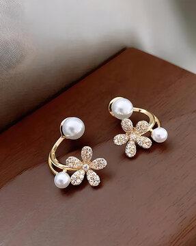 gold-plated flower studs