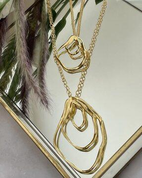 gold-plated fluid layered necklace