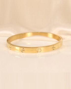 gold-plated geometric pattern bracelet