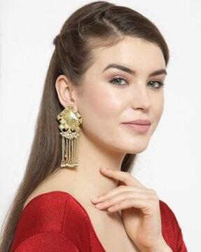 gold-plated handcrafted contemporary dangler earrings