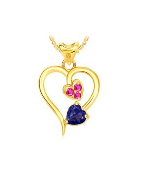 gold-plated heart shape pendant with chain