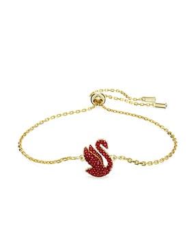 gold-plated iconic swan link bracelet