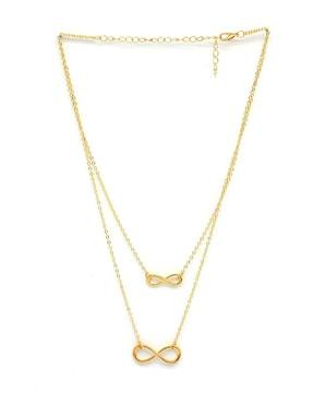gold-plated infinity double-layered necklace