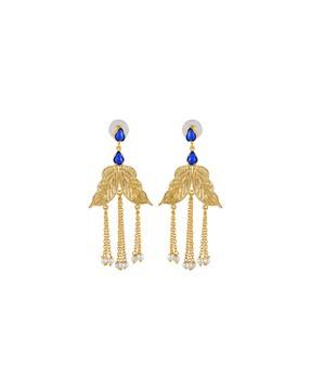 gold-plated jali work jhumkis