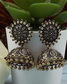 gold-plated jhumkas