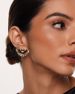 gold-plated just jamiti luna stud earrings