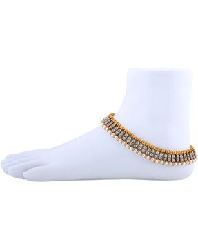 gold plated kundan anklet