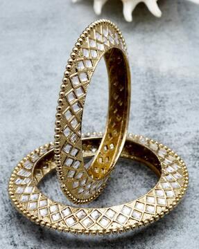 gold-plated kundan bangles