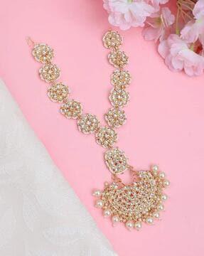 gold-plated kundan-studded maangtikka