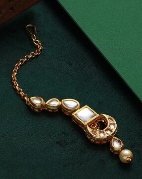 gold-plated kundan-studded mangtika