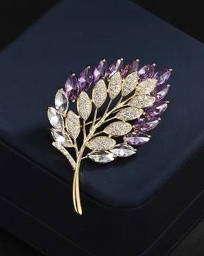 gold-plated leaf brooch