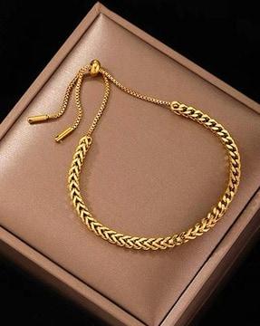 gold-plated link bracelet with lobster claw closure