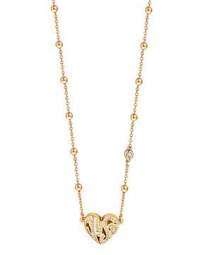 gold-plated logo amore chain & pendant