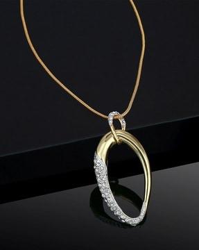 gold-plated loop designer pendant with austrian crystals