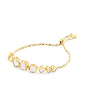 gold-plated lumen mirror link bracelet
