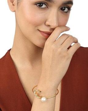 gold-plated luna cuff bracelet