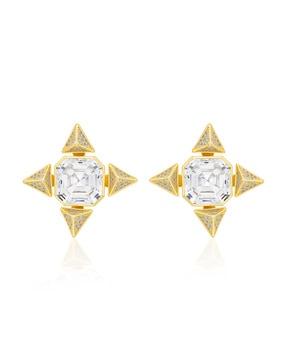 gold-plated moss star stud earrings
