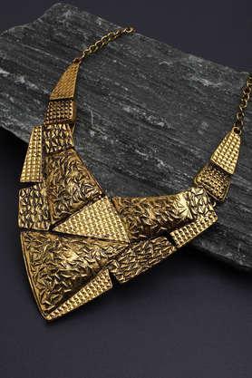 gold plated party designer stone necklace for women