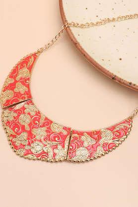 gold plated party designer stone necklace for women