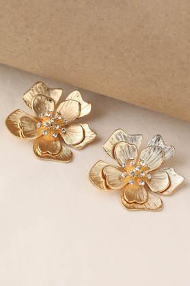 gold plated party designer stone stud for women