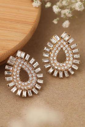 gold plated party designer stone stud for women