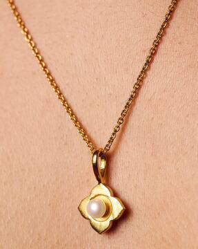 gold-plated pearl chameli necklace