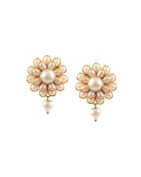 gold-plated pearl-studded studs