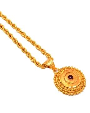 gold-plated pendant with rope chain