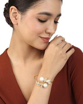 gold-plated perla duo cuff bracelet