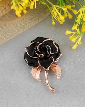 gold-plated rose brooch