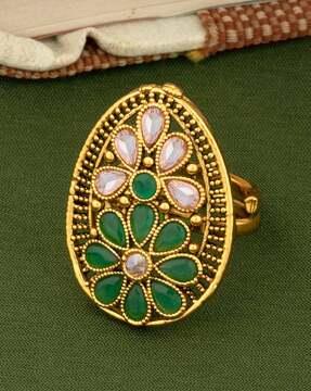 gold-plated ruby alloy ring