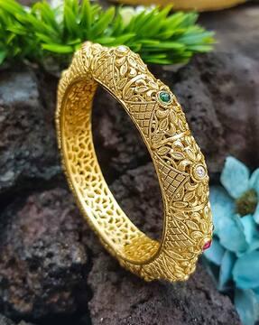 gold-plated slip-on broad bangle