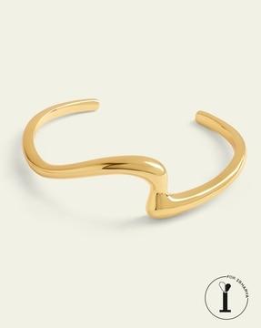 gold-plated slither wave cuff bracelet