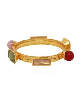 gold-plated stone-studded bangles
